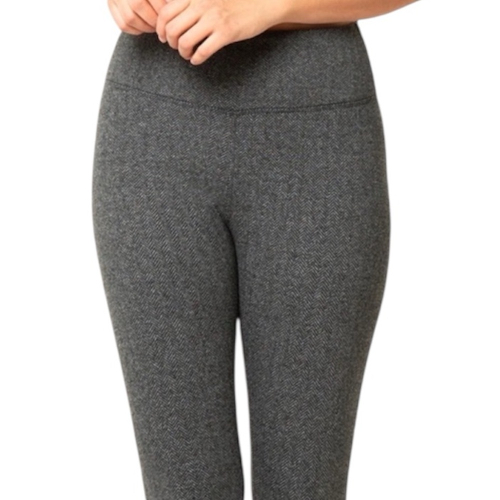 KYODAN Charcoal Grey Tweed Herringbone Thick Sweater Leggings Size Large